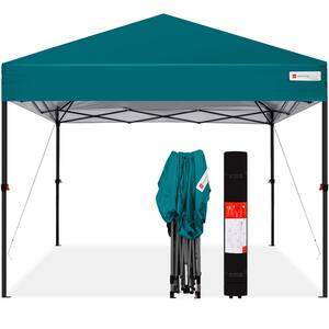10 ft. x 10 ft. Cerulean Easy Setup Pop Up Canopy Instant Portable Tent w/1-Button Push and Carry Case