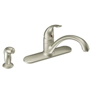 Torrance Single-Handle Low-Arc Standard Kitchen Faucet with Side Sprayer in Spot Resist Stainless