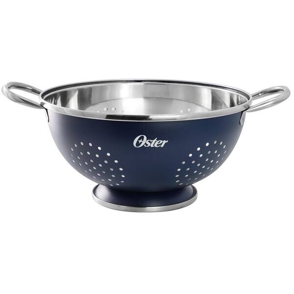 5 Quart Stainless Steel Colander in Matte Blue