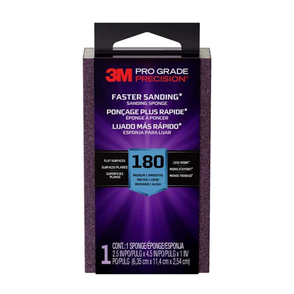 Pro Grade Precision 2 1/2 in. x 4-1/2 in. x 1 in. 180-Grit  Medium Block Sa