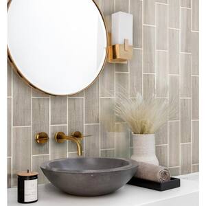 Beige 4 in. x 12 in. Polished Marble Subway Wall and Floor Tile (5 sq. ft./Case)