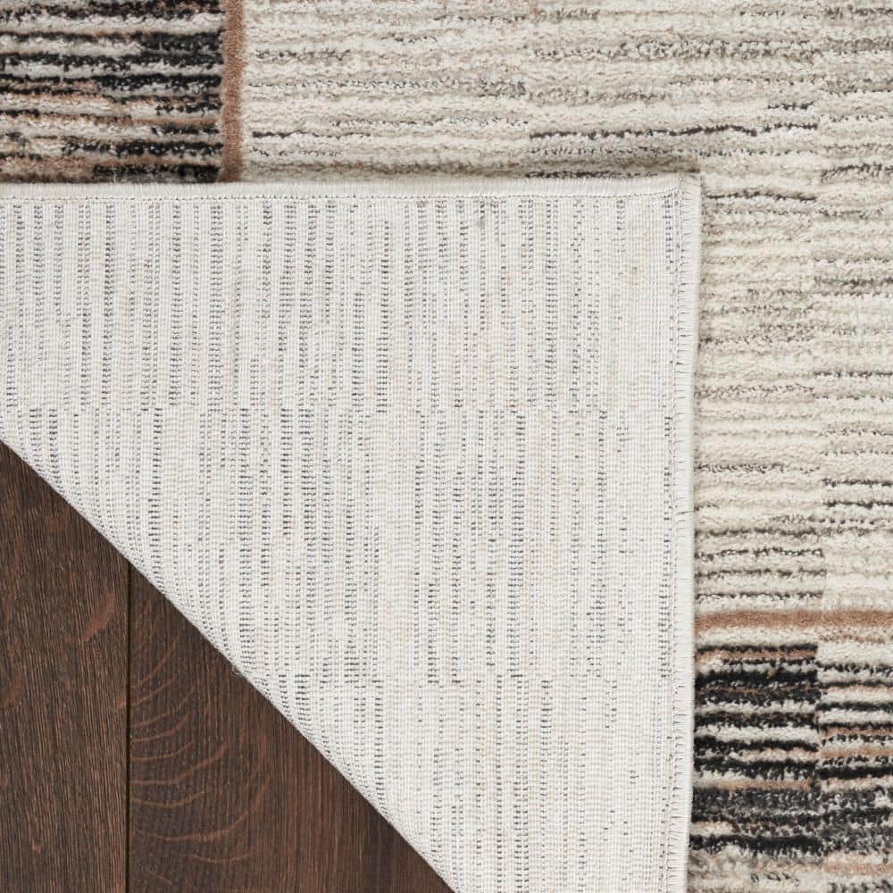 Modern Abstract Shimmer Grey Black Synthetic Rug - 7'10" x 9'10"
