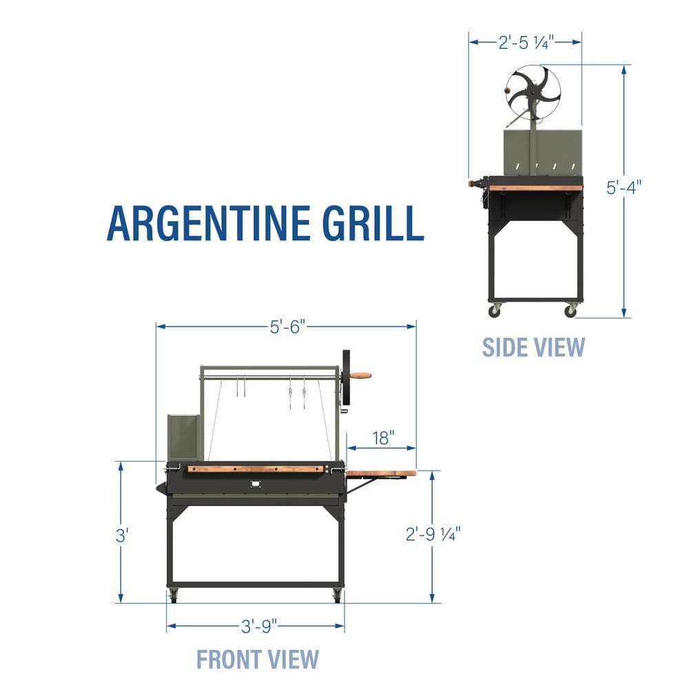 Premium Black Stainless Steel Wood Fire and Charcoal Grill