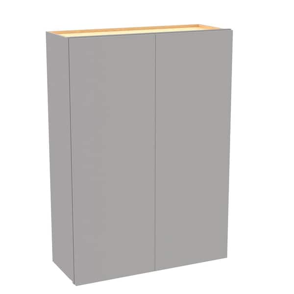 Hargrove 30 in. W x 12 in. D x 42 in. H Assembled Plywood Wall Kitchen Cabinet in Veiled Gray with Soft Close