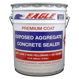 5 gal. Premium Coat Gray Semi-Transparent Wet Look Glossy Solvent-Based Acrylic Exposed Chip Aggregate Concrete Sealer