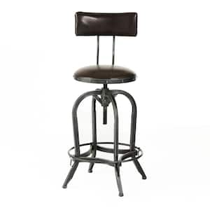 Vlippu 39 in. Brown Adjustable Bar Stool