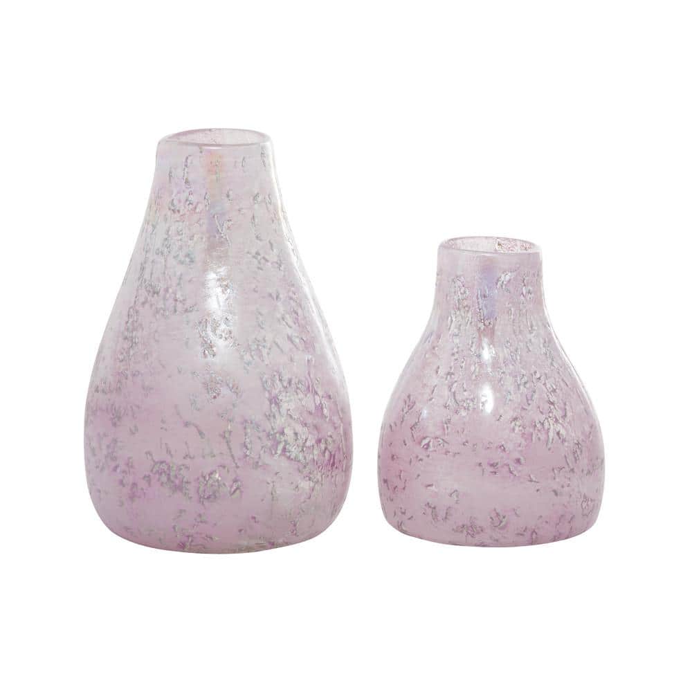 Handmade Purple Glass Bud Vases Set of 2