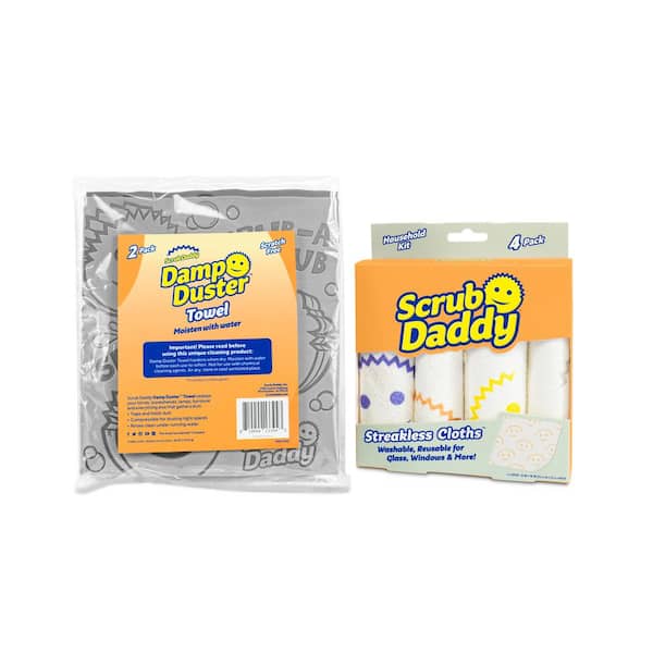 Scrub Daddy 10 in. x 10 in. Damp Duster Towel (2-Count) Streakless Cloth  (4-Cunt) 810044135350 - The Home Depot