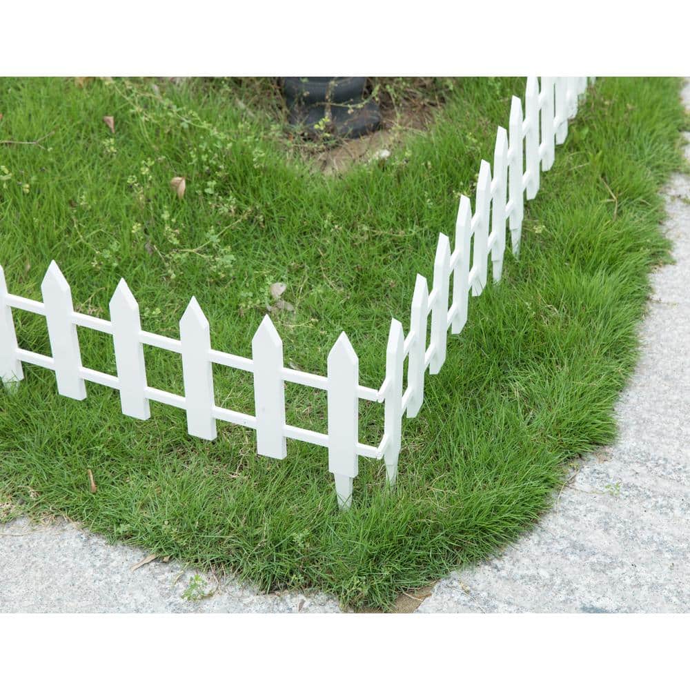 White Vinyl Garden Picket Fence Panel, 12 x 21.75 Inches