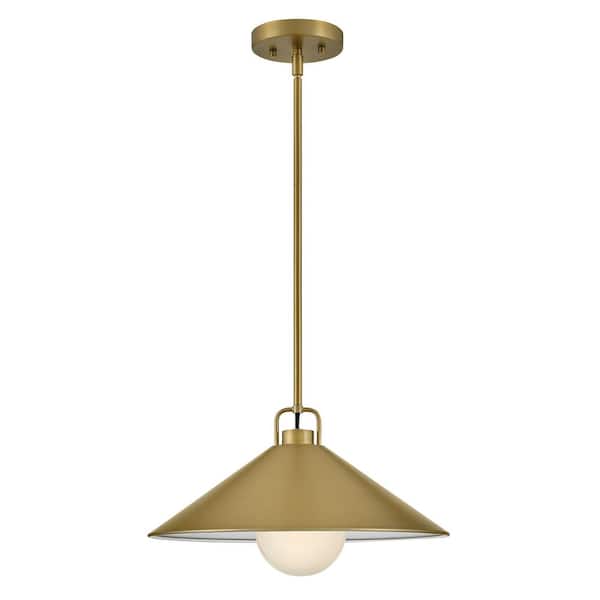 LARK Milo Lacquered Brass Conical Shade Pendant Light