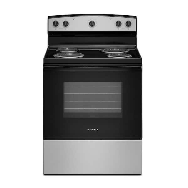 30 in. 4 Elements Freestanding Electric Range in Stainless Steel with Extra-Large Oven Window