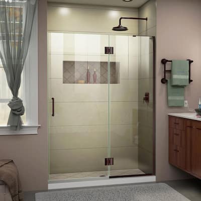 DreamLine Unidoor-X 54 in. x 72 in. Frameless Hinged Shower Door in ...