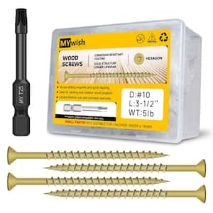 #10 x 3-1/2 in. Tan Star Flat-Head Wood Deck Screws (270-Piece)