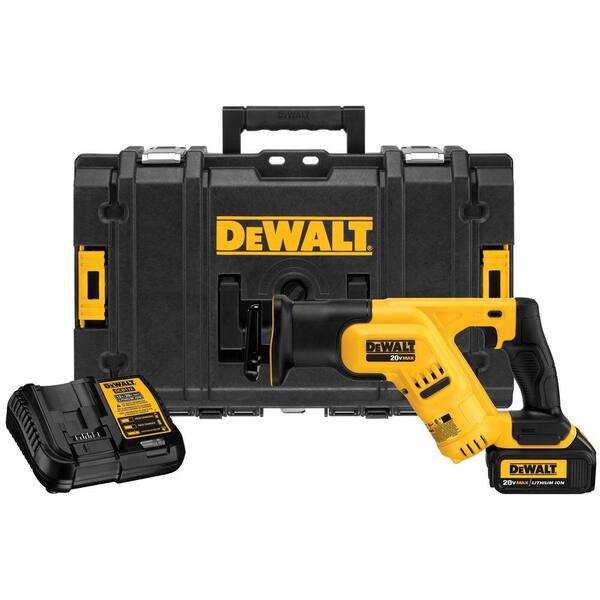 DEWALT 20-Volt MAX Lithium-Ion Cordless Compact Reciprocating Saw with Battery 3Ah, Charger and Tough Case
