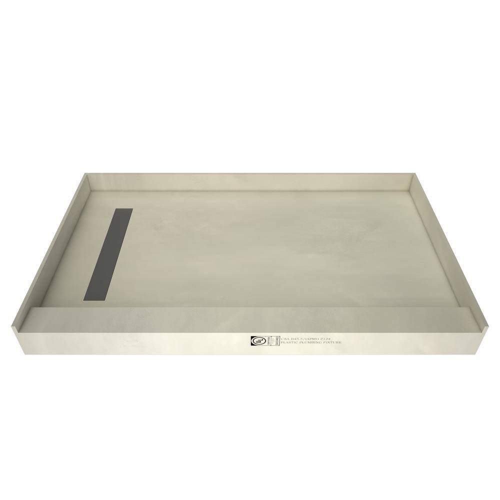 Tile Redi Redi Trench 42 in. x 48 in. Single Threshold Shower Base with Left Drain and Solid Brushed Nickel Trench Grate