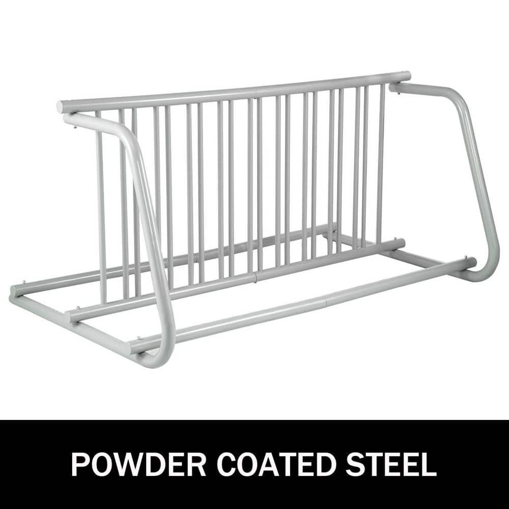 59-Inch Dual-Side All-Steel Gray Bike Rack for 10 Bikes