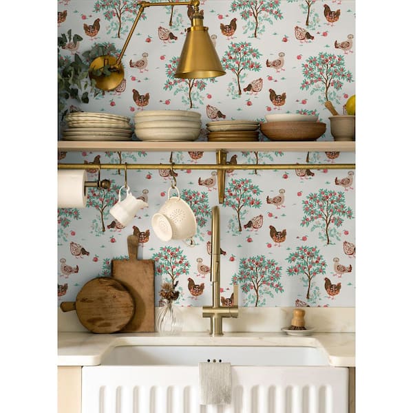 Hen House Linen Peel and Stick Wallpaper Sample
