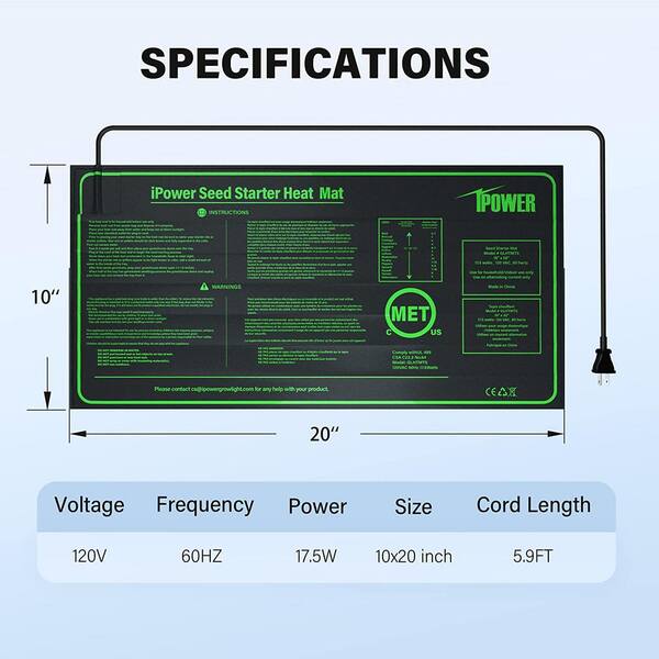 Ferry-Morse 10 x 20 17.5W Seed Starting Heat Mat 