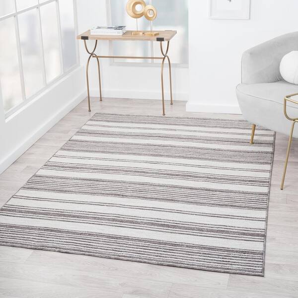 Kenmore Geometric Light Gray/Gray/White Area Rug AllModern Rug Size: Rectangle 7'10 x 10'3