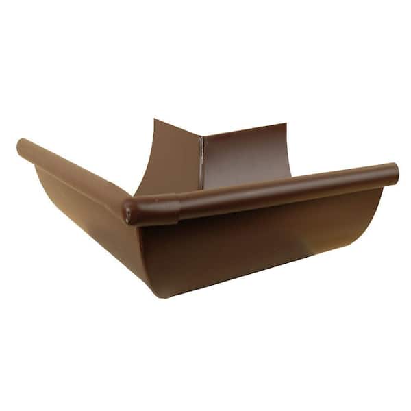 Amerimax Home Products DISCONTINUED 5 in. Royal Brown Aluminum Half Round Outside Gutter Miter
