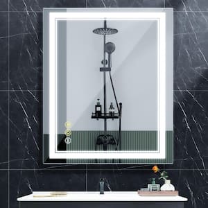 Flora 48 in. W x 36 in. H Medium Rectangular Frameless Anti-Fog Wall Mount Bathroom Vanity Mirror in Glass Super Bright