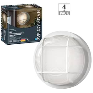 8.5 in. Round Indoor Outdoor LED Flush Mount Light 800-Lumens Adjustable CCT Corrosion Resistant Ceiling Wall (4-Pack)