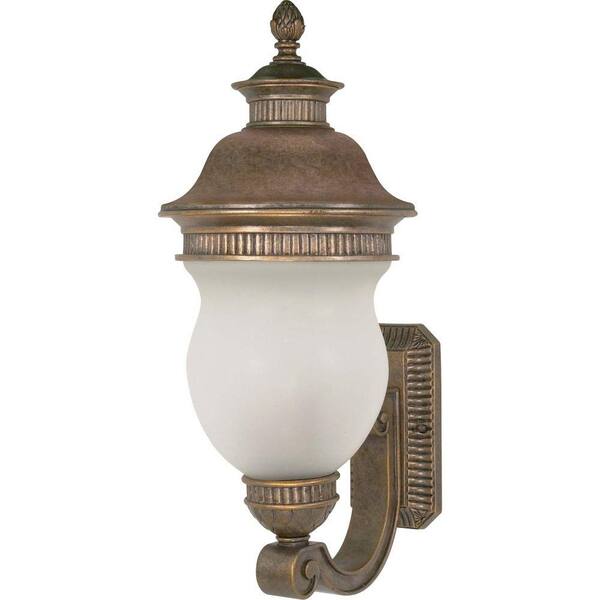 Glomar 3-Light Outdoor Platinum Gold Lantern