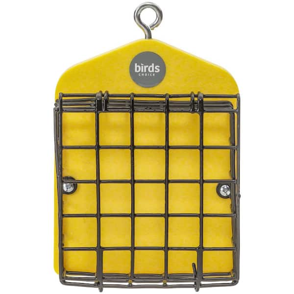 Suet Feeder for 2-Cakes in Yellow Recycled Plastic