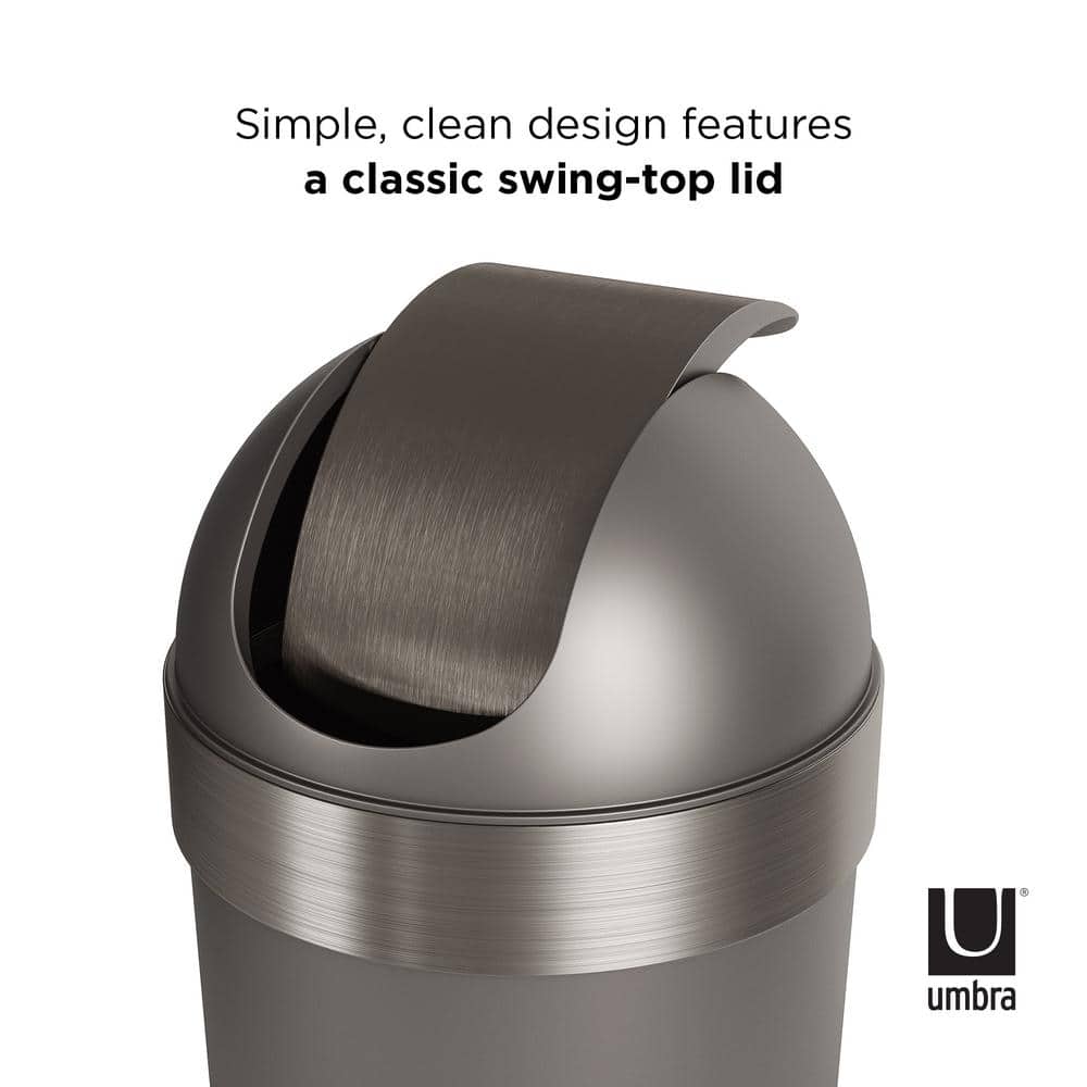 Pewter 16-Gallon Swing Top Kitchen Trash Can