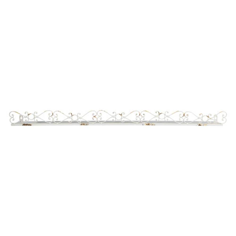 Elegant White Iron Decorative Wall Ledge Set of 4