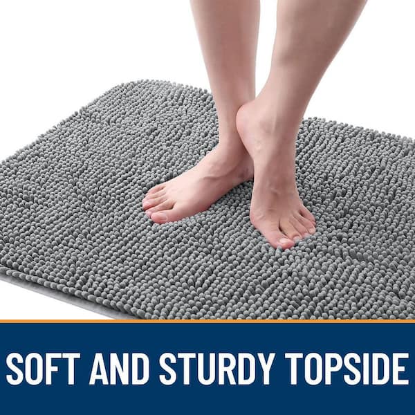 36 in. x 24 in. Chenille Door Mat with Non-Slip for Indoor Entryway and Muddy Paws Protection Liner (1-Pack)