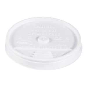 White Disposable Plastic Cup Lids, Fits 12 oz. to 24 oz. Hot/Cold Foam Cups, Sip-Thru Lid, 100/Pack, 10 Packs/Carton