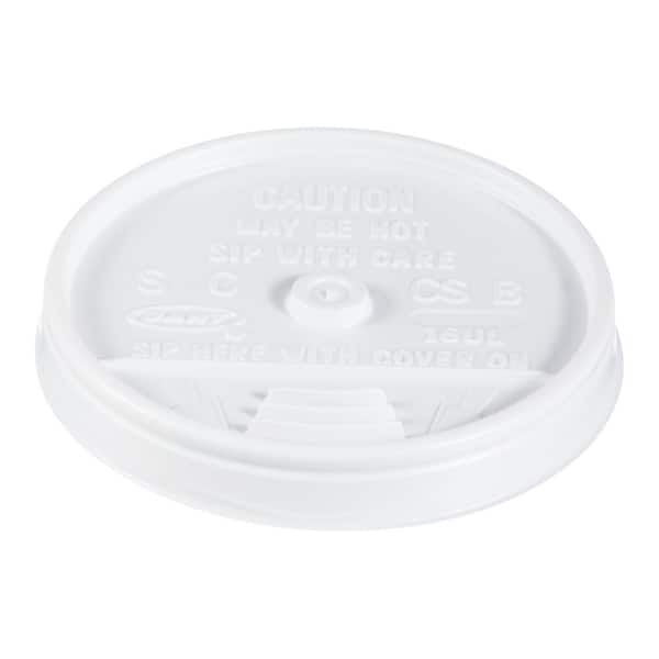 White Plastic Coffee Cup Lid - Fits 8, 12 and 16 oz - 500 count box