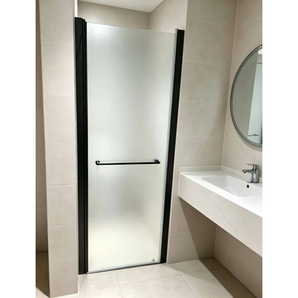 30-32 in. W x 72 in. H Pivot Semi-Frameless Swing Shower Door in Matte Black with Frosted Tempered Glass price history on PriceWatchPro
