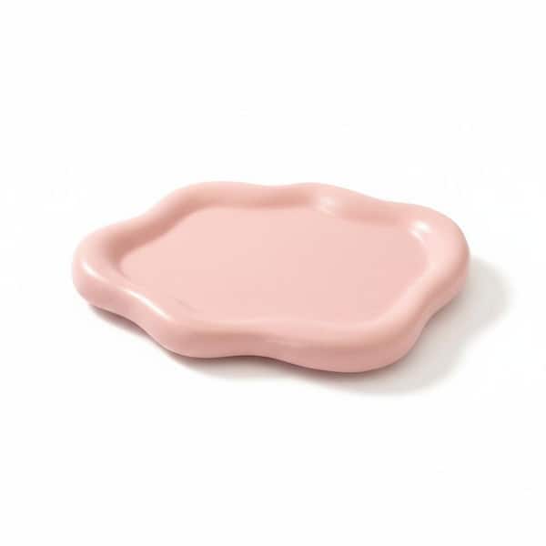 Pink Ceramic Jewelry Trinket Decorative Platter