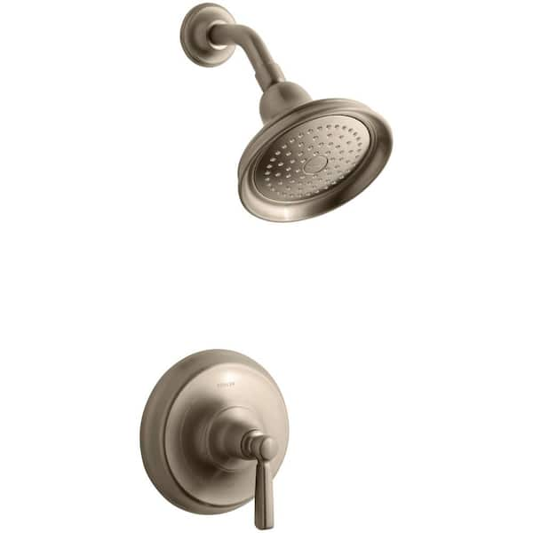 Kohler Bancroft 1 Spray 68 In Single Wall Mount Fixed Shower Head In Vibrant Brushed Bronze 7871