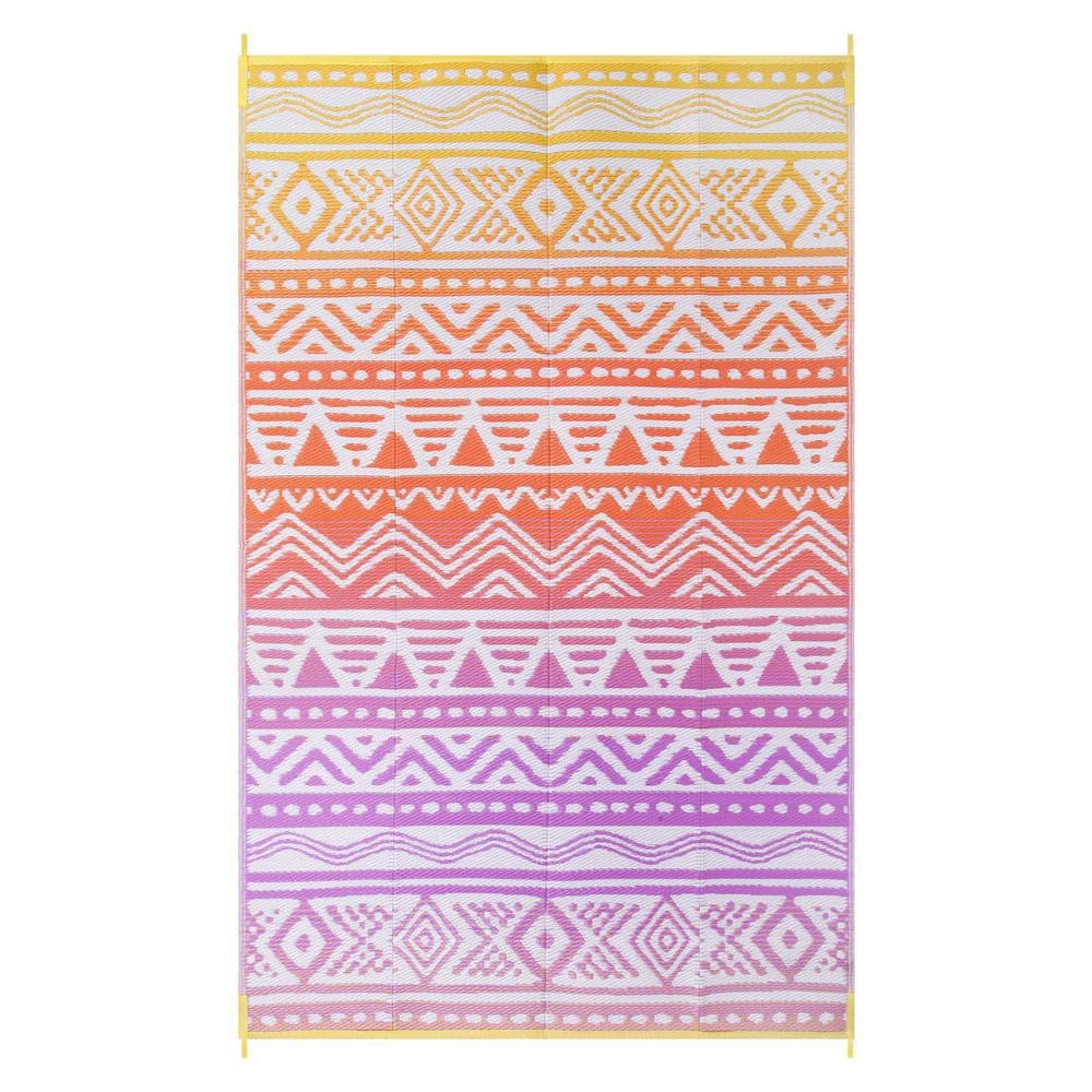 8 ft. x 10 ft. Reversible Outdoor Plastic Straw Rug for Camping, Large RV Outdoor Patio Rug (Orange/Purple) price history on PriceWatchPro