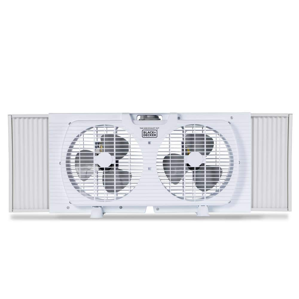 BLACK+DECKER 9 in. 2 Fan Speed Dual Window Fan for Window ScreenTwin