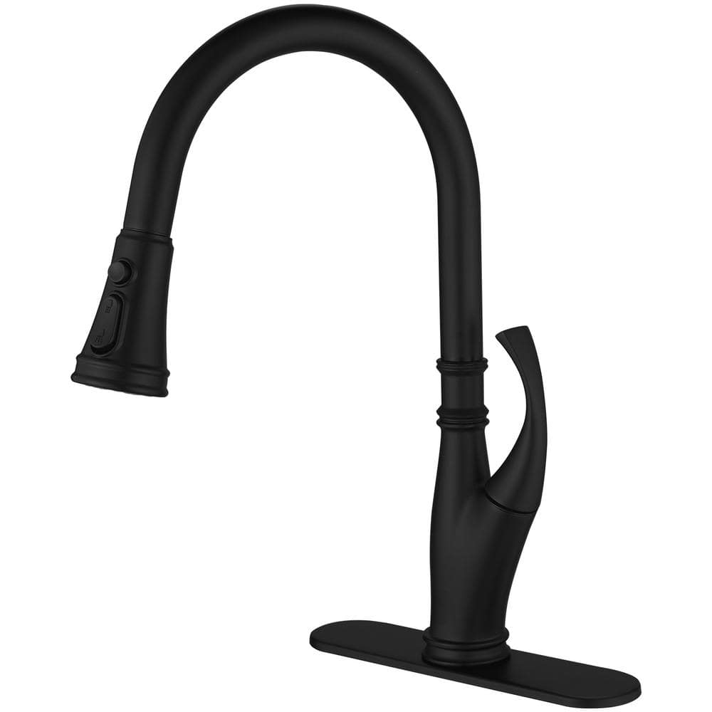 Matte Black 17.3 in. H Pull Down Sprayer Kitchen Faucet with 360° Spout Swivel price history on PriceWatchPro