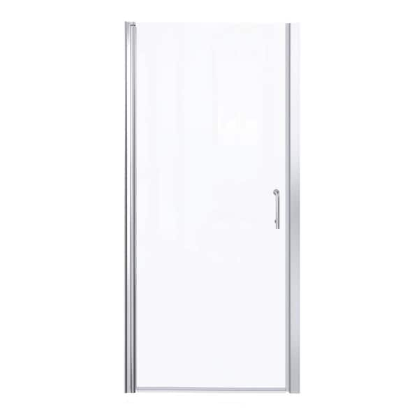 Angeles Home 34 35 3 8 In W X 72 In H Pivot Semi Frameless Shower