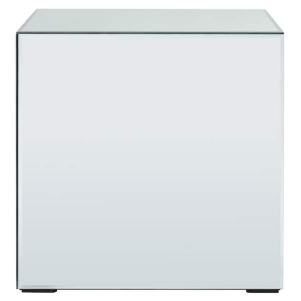 SAFAVIEH Betony 15.9 in. Silver Mirror Square Mirror End Table
