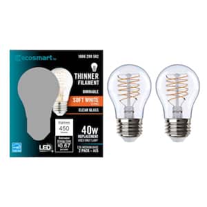 40-Watt Equivalent A15 Dimmable Fine Bendy Filament LED Light Bulb Soft White (2-Pack)