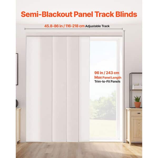SKYSHALO Light Brown Panel Track Blinds, Adjustable Vertical