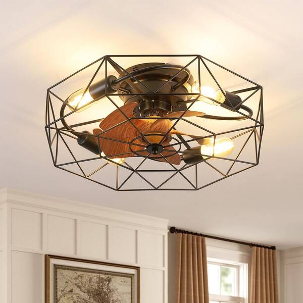HKMGT Industrial 20.1 in. Indoor Black Smart Ceiling Fan