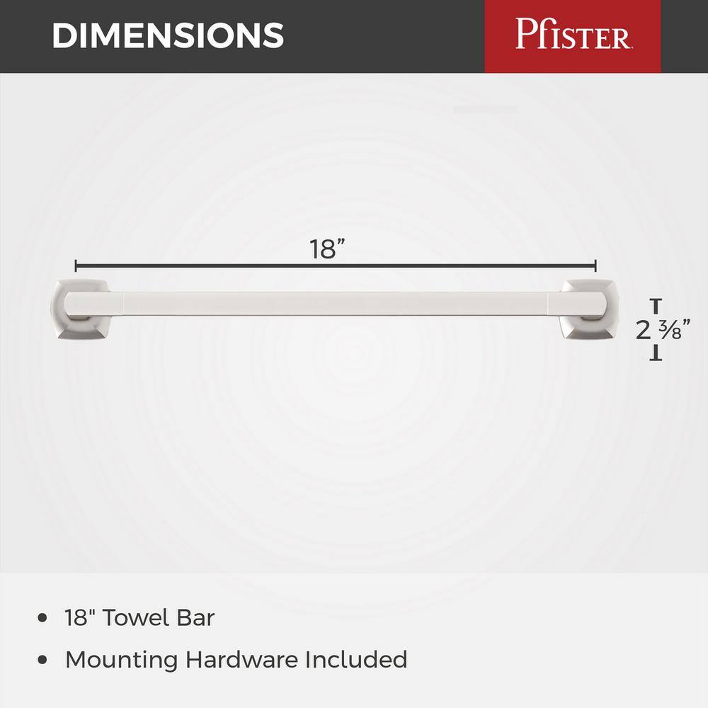 Vaneri Brushed Nickel 18-Inch Wall Mounted Towel Bar
