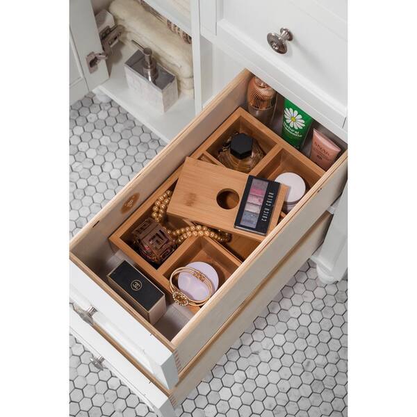 86 Copper Cove Encore Double Bathroom Vanity with Makeup Counter, Bright White