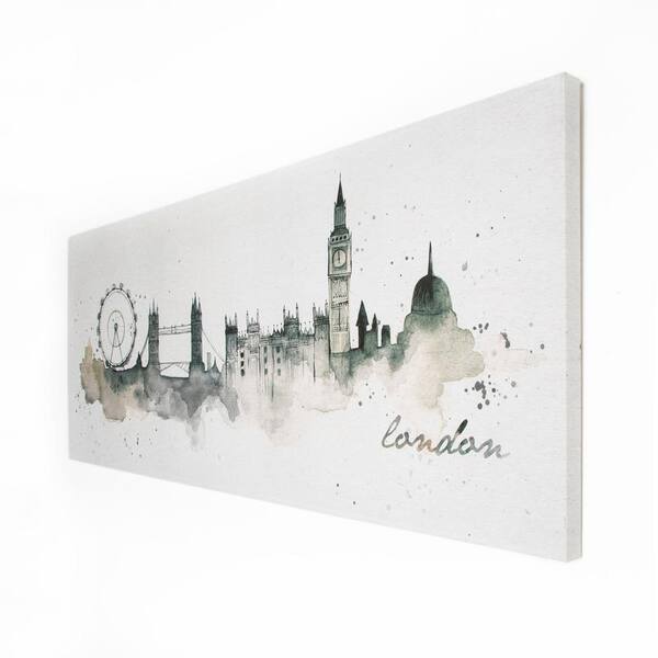 Graham & Brown 47 In. X 20 In. "London Watercolor" By Graham And Brown Printed Canvas Wall Art-42-239 - The Home Depot