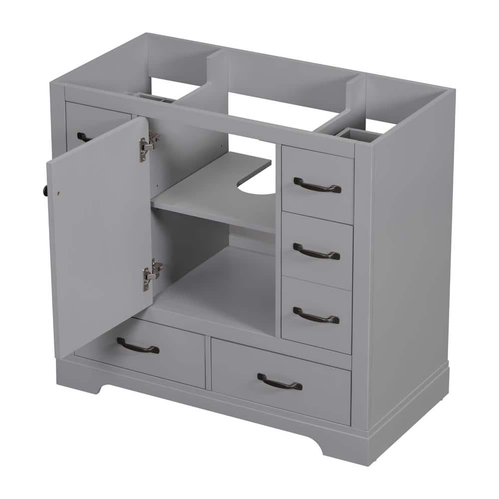 36 in. W x 18 in. D x 33 in. H Bath Vanity Cabinet without Top in Gray