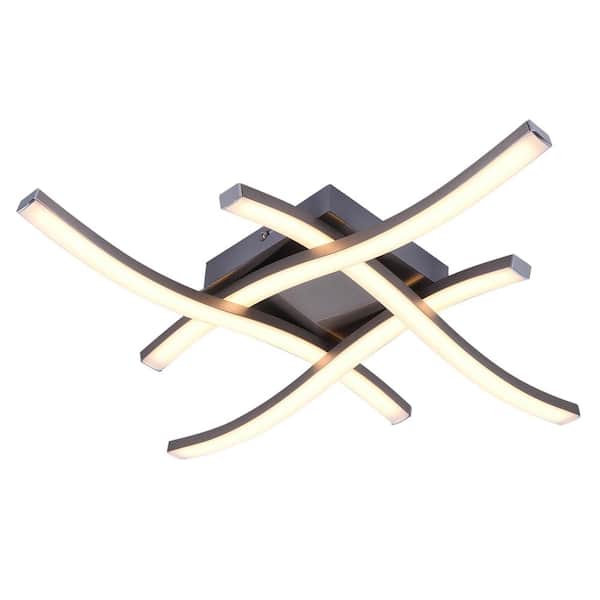 EDISLIVE Georgina Modern 4-Light Dimmable Integrated LED Flush Mount Curved Minimalist Ceiling Light