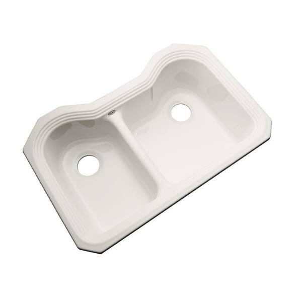 Thermocast Breckenridge Undermount Acrylic 33 in. Double Bowl Kitchen Sink in Biscuit